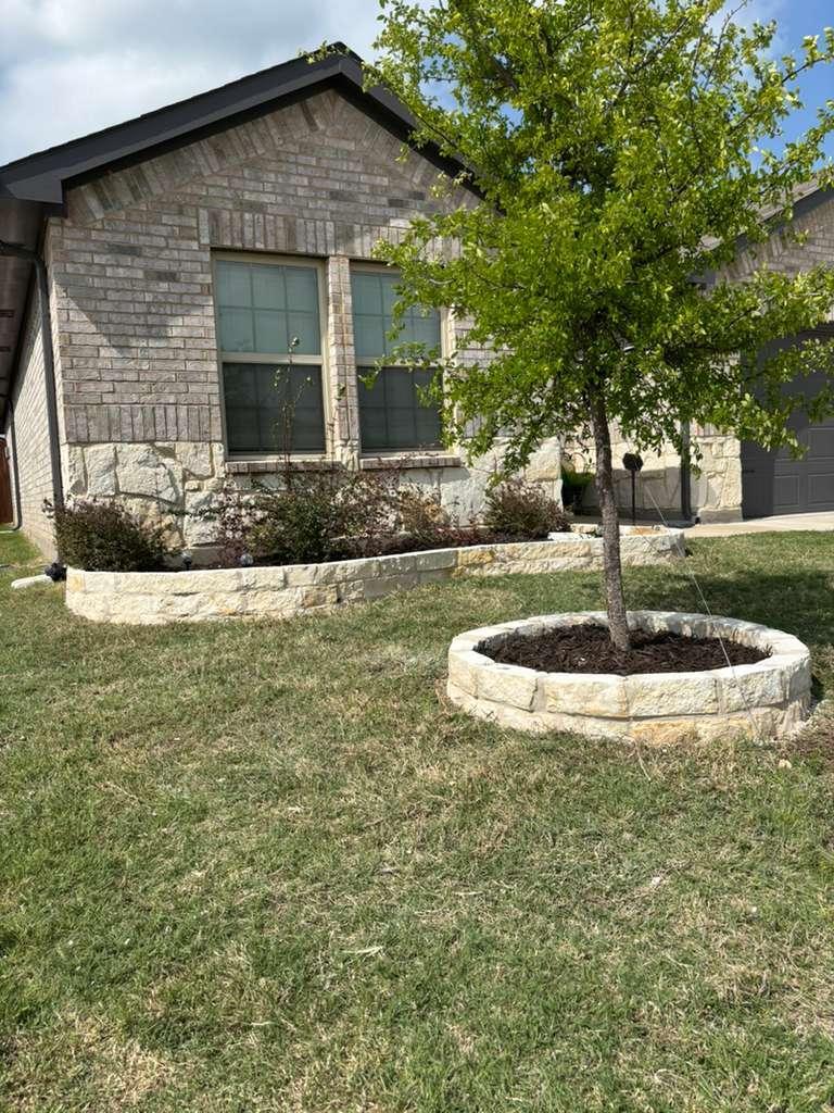 Austin white stone border project by OCC Stone